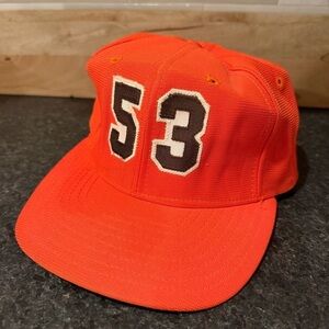 Vintage Cleveland Browns 53 NFL New Era Snapback Hat Cap Made In USA Patch